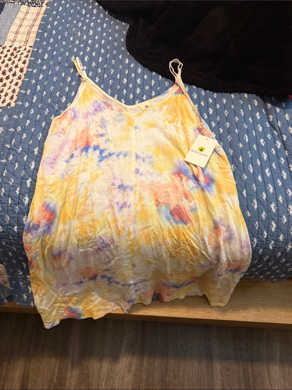 Body Glove Yellow Tie-Dye Spaghetti Strap Camisole